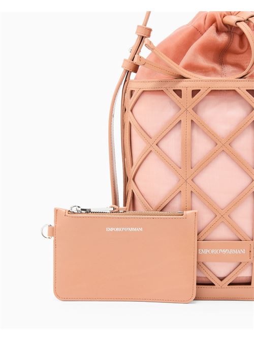 Leather and mesh bucket bag Emporio Armani | EW004819 AF25756.M6376